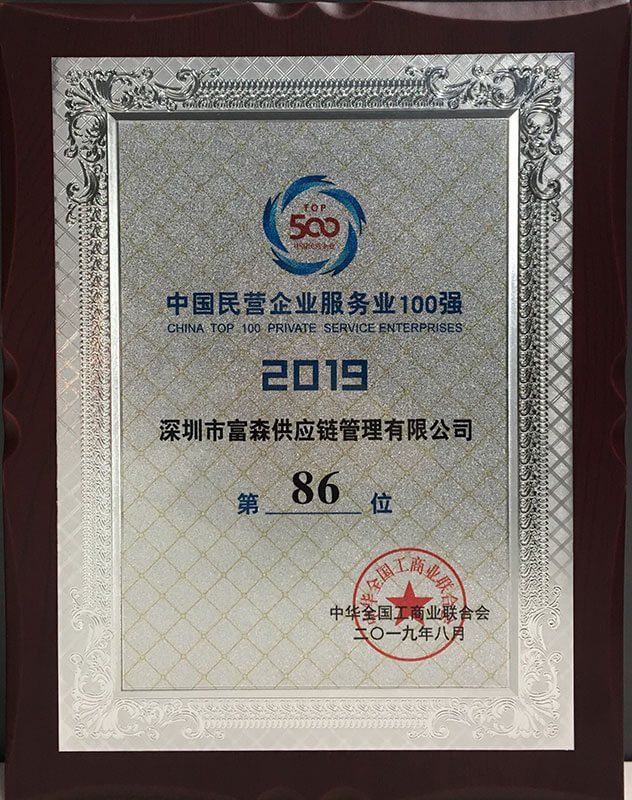 2019 年 中国民营企业服务业 100强